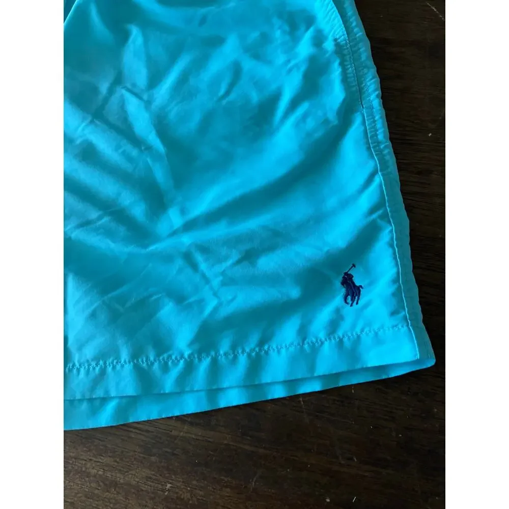 Polo Ralph Lauren Mens XL Teal Swim Trunks Shorts Mesh Lined Pony Logo 5 In
